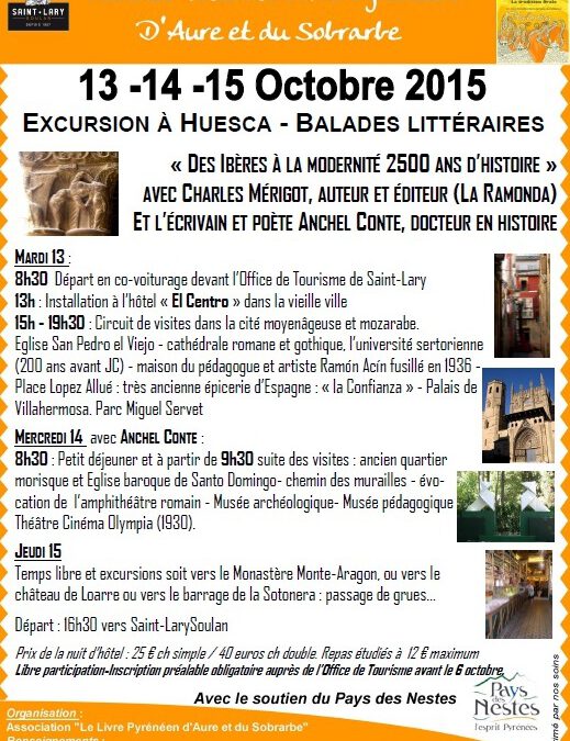 RDV DU LIVRE PYRÉNÉEN D&rsquo;AURE ET DU SOBRARBE : EXCURSION À HUESCA