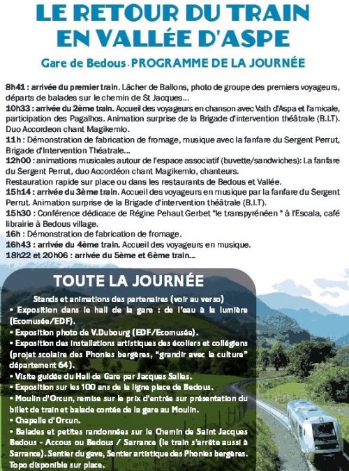 VALLÉE D&rsquo;ASPE : LE TRAIN REVIENT EN GARE!