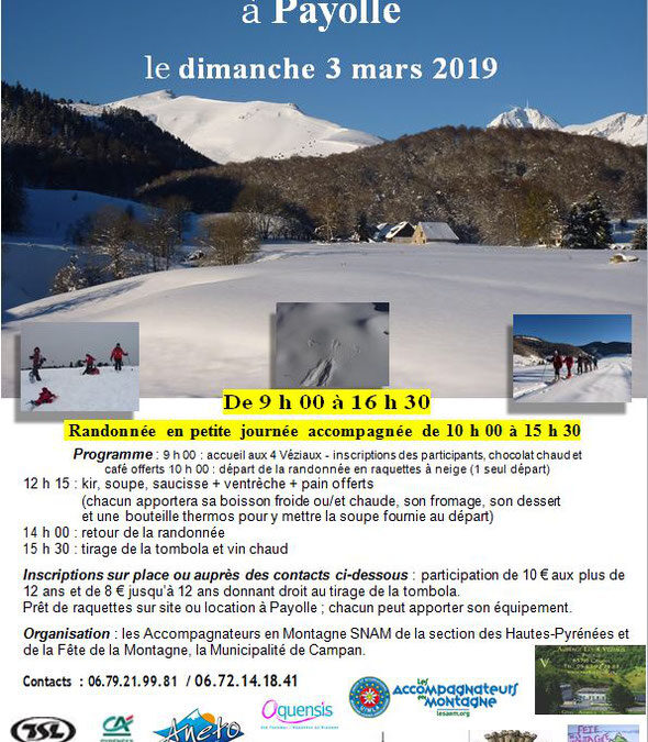 FÊTE DE LA RAQUETTE À NEIGE LE 3 MARS 2019