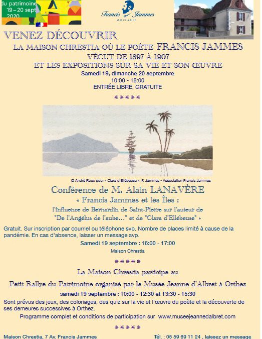 JOURNÉES EUROPÉENNES DU PATRIMOINE 2020 : Francis Jammes