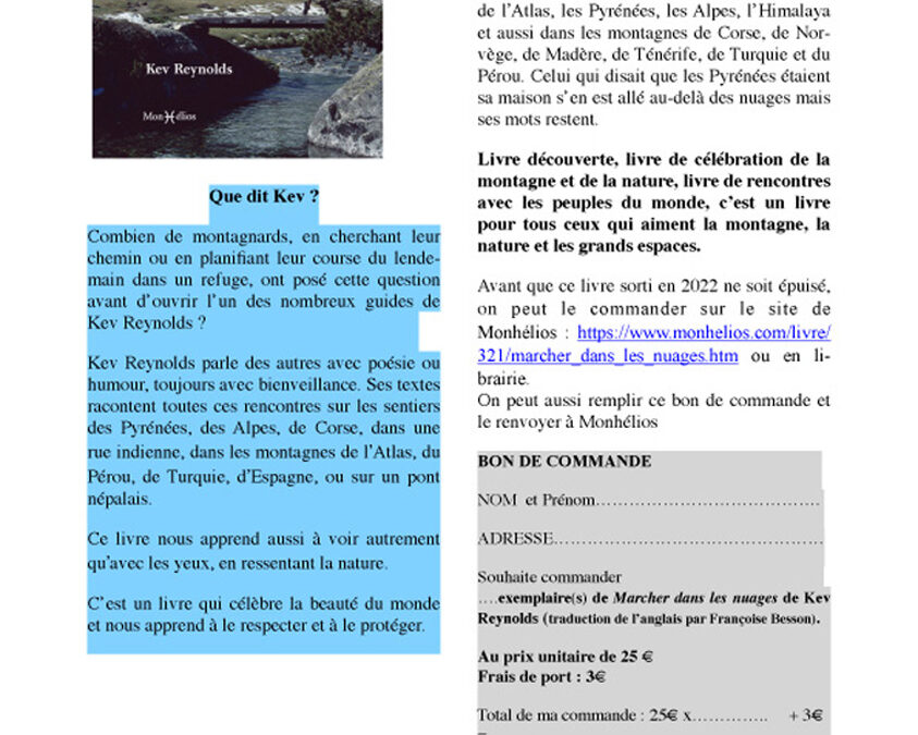 MARCHER DANS LES NUAGES AVEC KEV REYNOLDS
