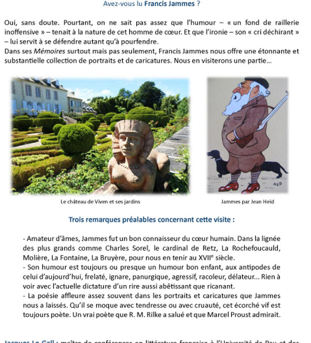 FRANCIS JAMMES AU CHATEAU DE VIVEN (Pyrénées-Atlantiques)